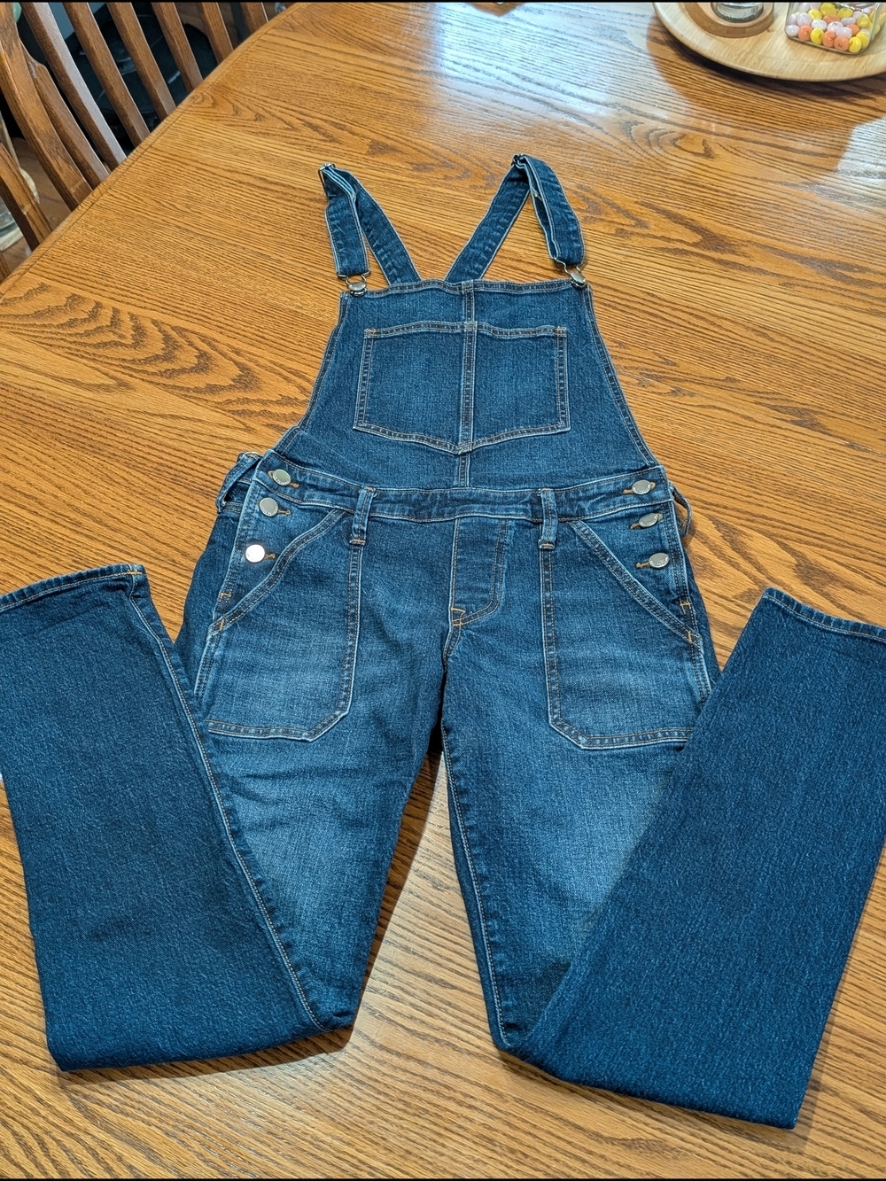 True Religion Women’s Denim Overalls Medium Wash Skinny Leg Stretch Size M